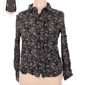 NWOT•Natural Life button-down paisley blouse (M)